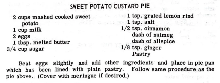 Sweet Potato Custard Pie