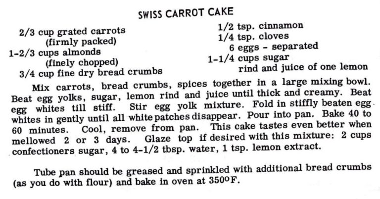 Swiss Carrot Cake