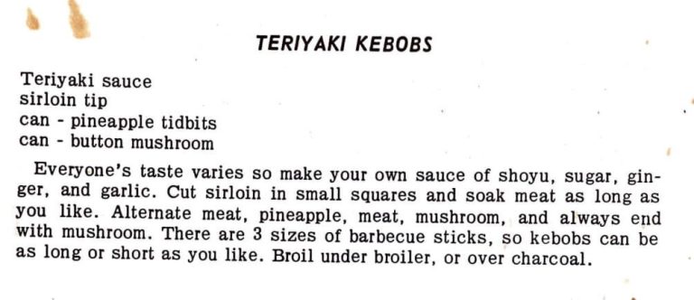Teriyaki Kebobs