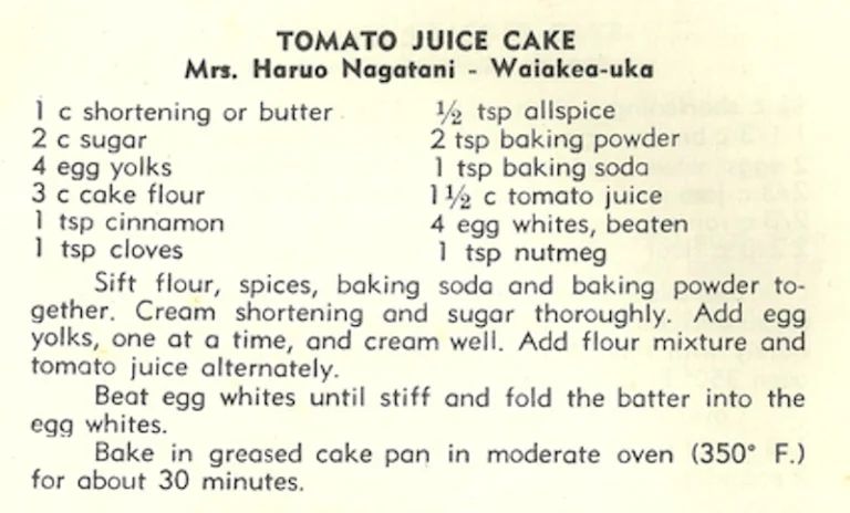 Tomato Juice Cake