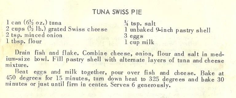 Tuna Swiss Pie