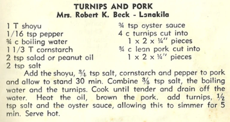 Turnips and Pork