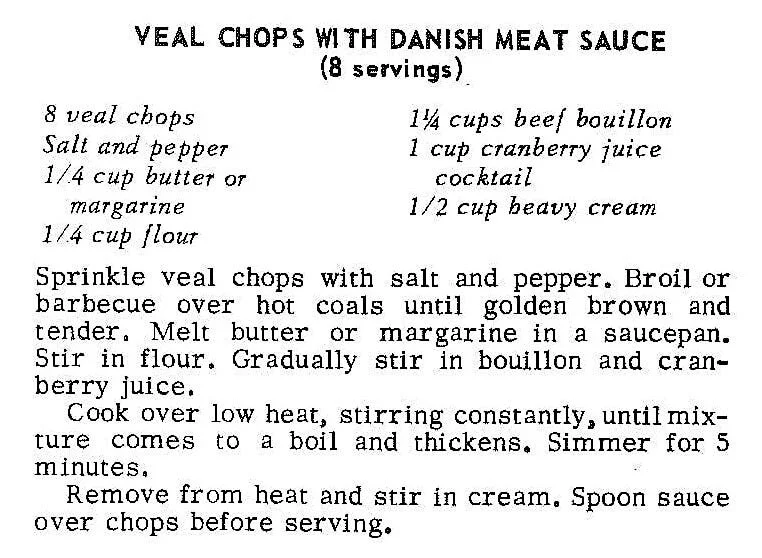 Veal Chops With Danish Meat Sauce