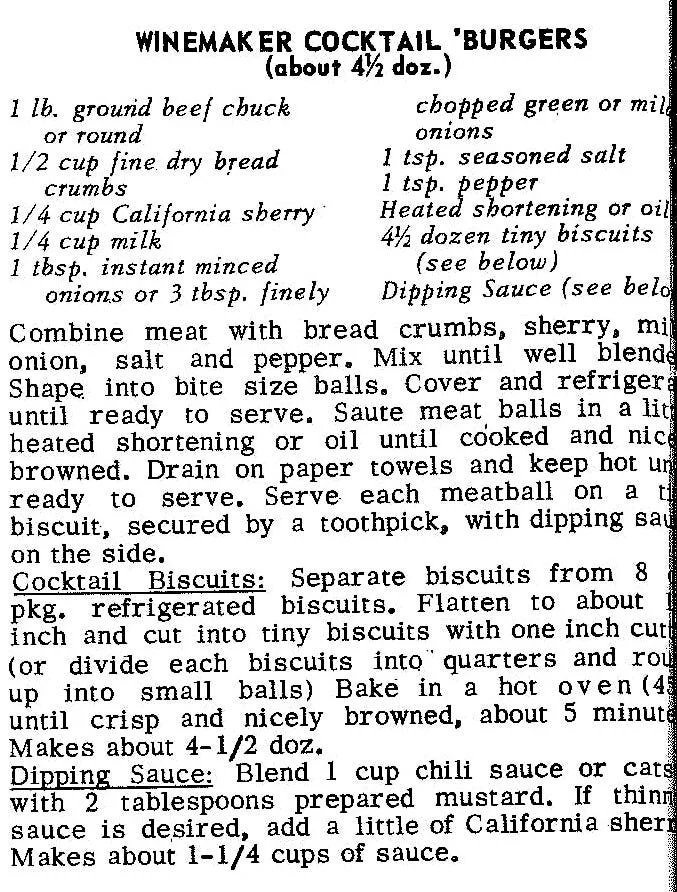 Winemaker Cocktail Burgers