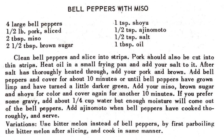 Bell Peppers With Miso