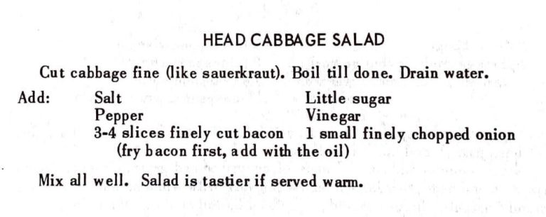 Head Cabbage Salad