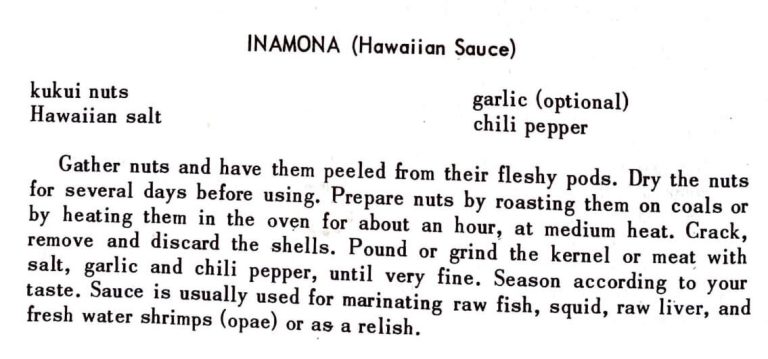 Inamona (Hawaiian Sauce)