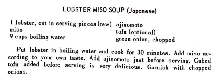 Lobster Miso Soup