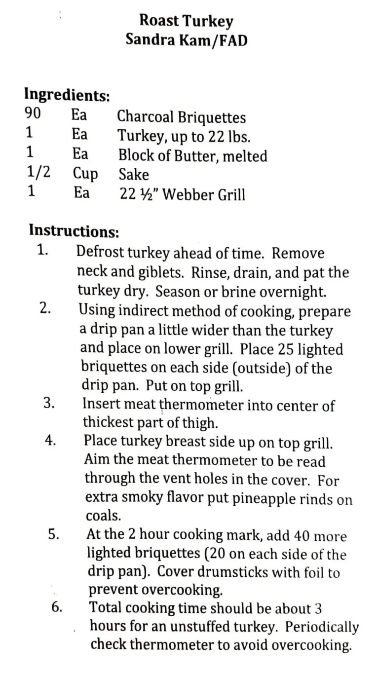 Roast Turkey (in a Webber Grill)