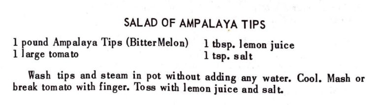 Salad of Ampalaya Tips