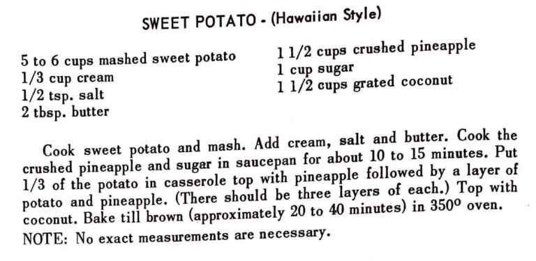 Sweet Potato (Hawaiian Style)