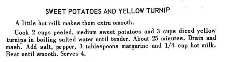 Sweet Potatoes and Yellow Turnip