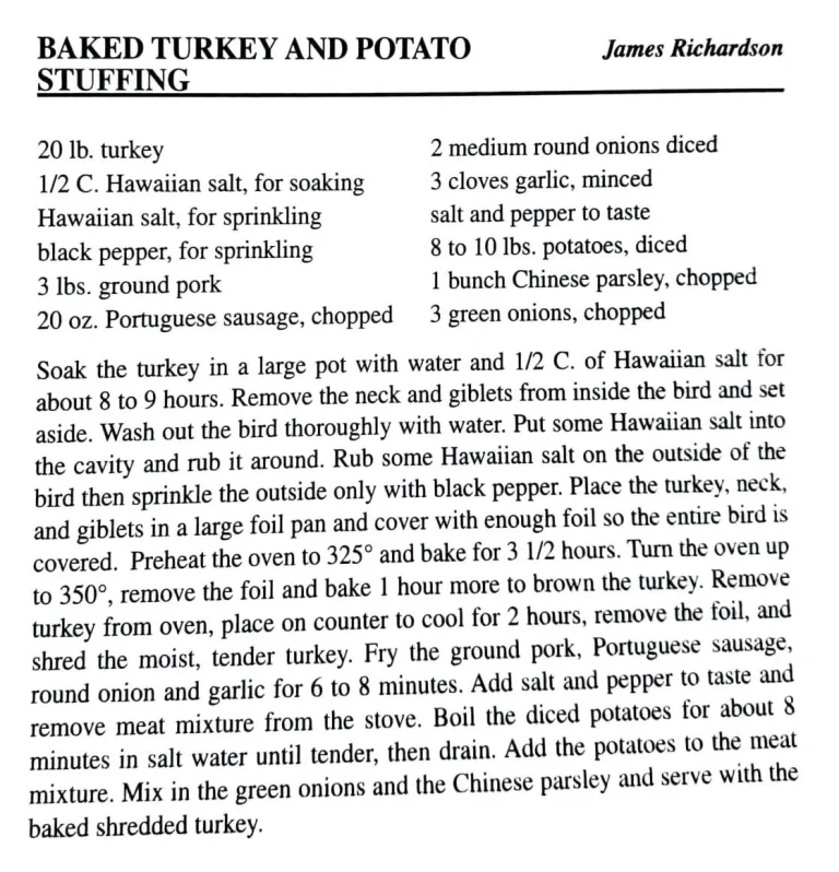 Baked Turkey with Potato Stuffing