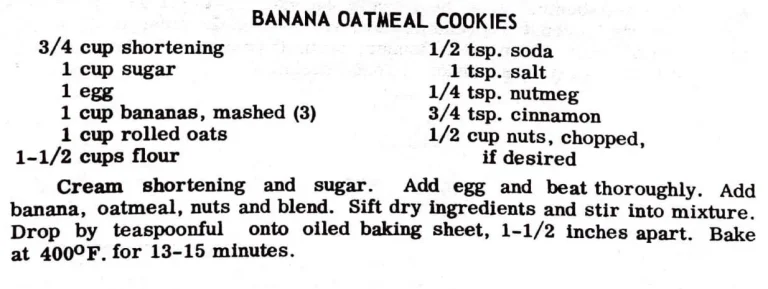 Banana Oatmeal Cookies