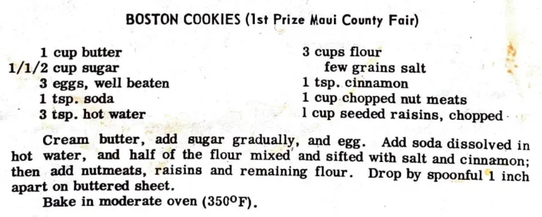 Boston Cookies (1st Prize Maui County Fair)