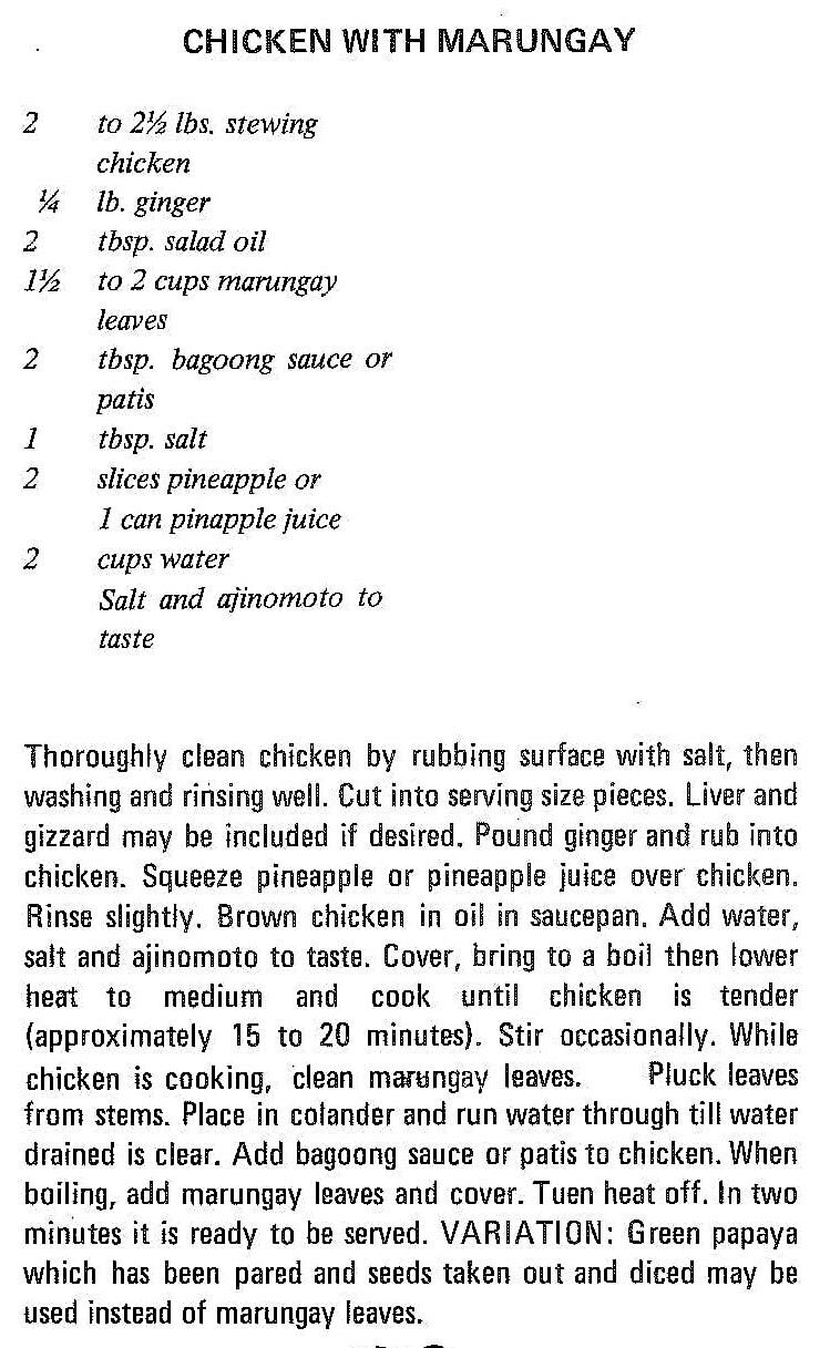Chicken With Marungay