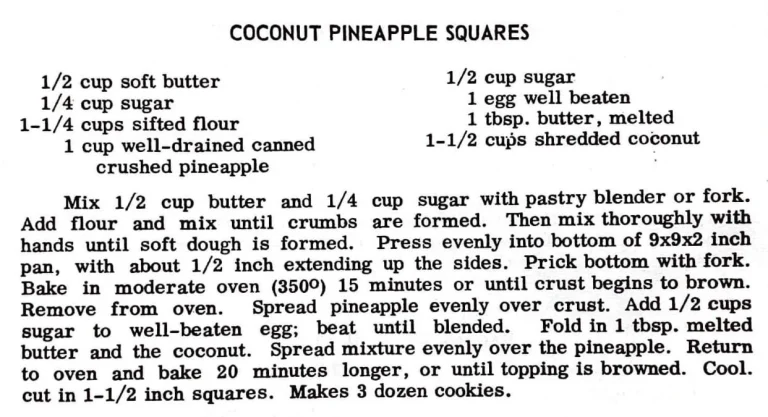 Coconut Pineapple Squares