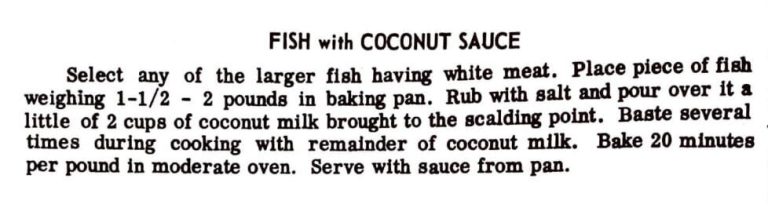 Fish With Coconut Sauce