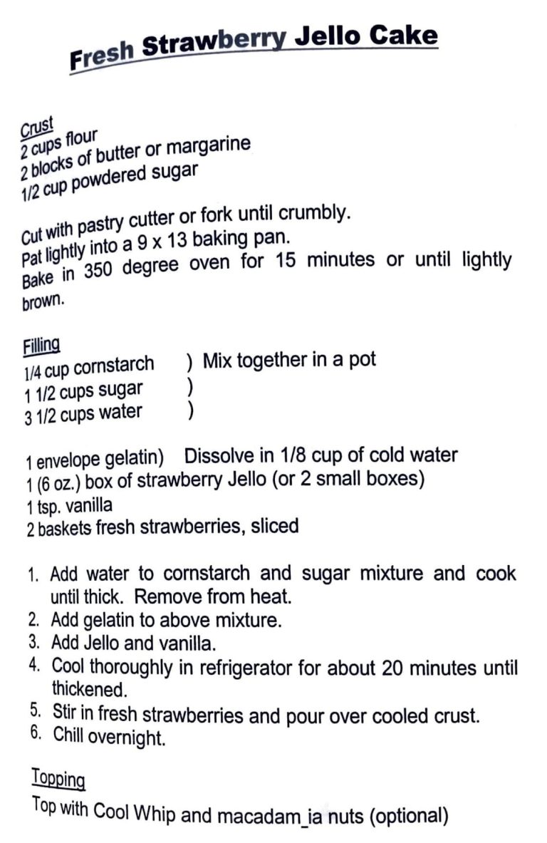 Fresh Strawberry Jello Cake