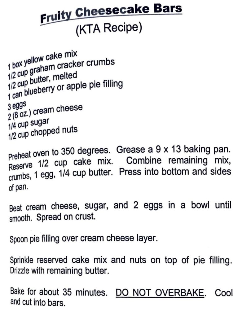 Fruit Cheesecake Bars