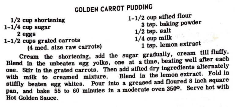 Golden Carrot Pudding