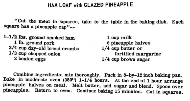Ham Loaf With Glazed Pineapple