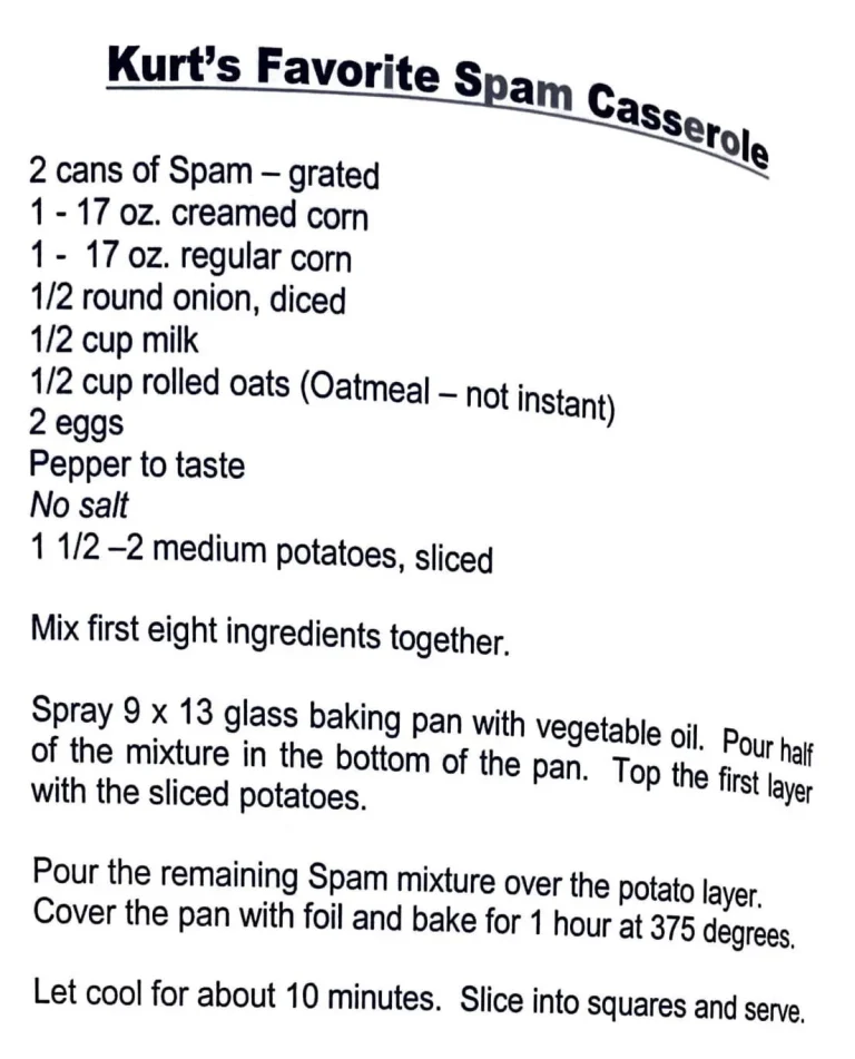 Kurt’s Favorite Spam Casserole