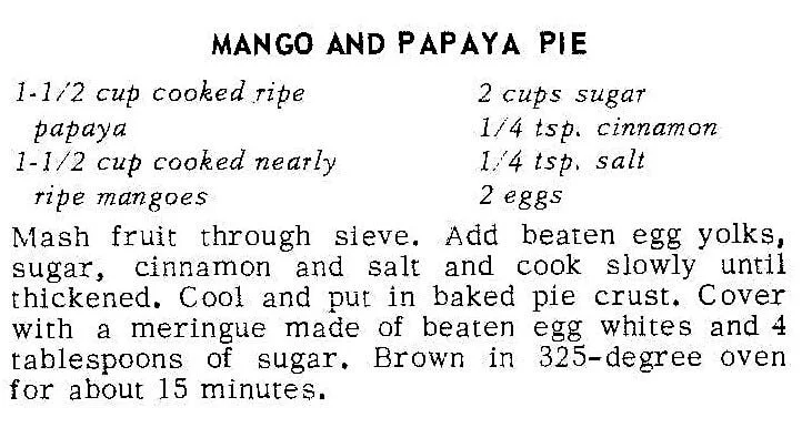 Mango and Papaya Pie
