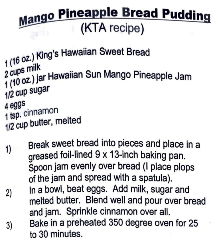 Mango Pineapple Bread Pudding