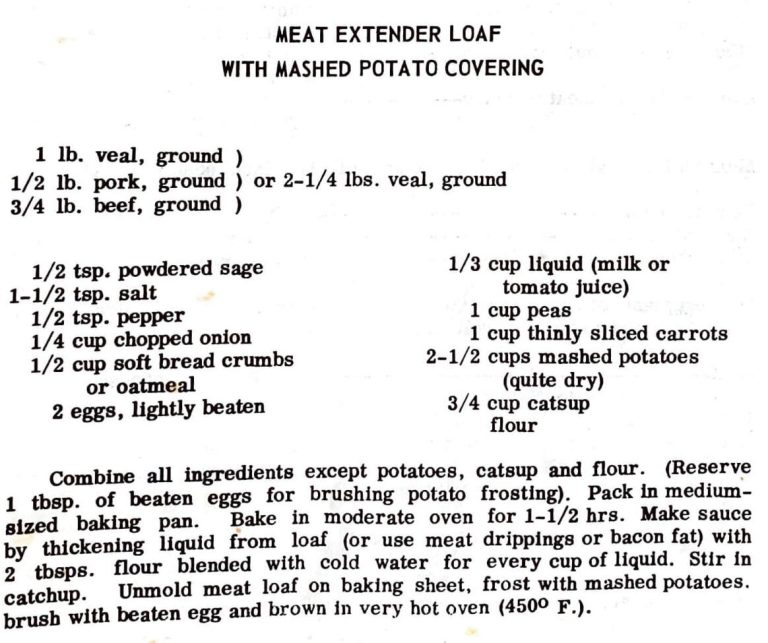 Meat Extender Loaf With Mashed Potato Covering