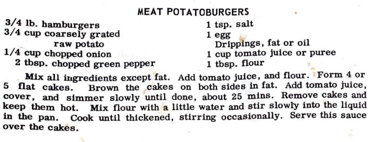 Meat Potatoburgers