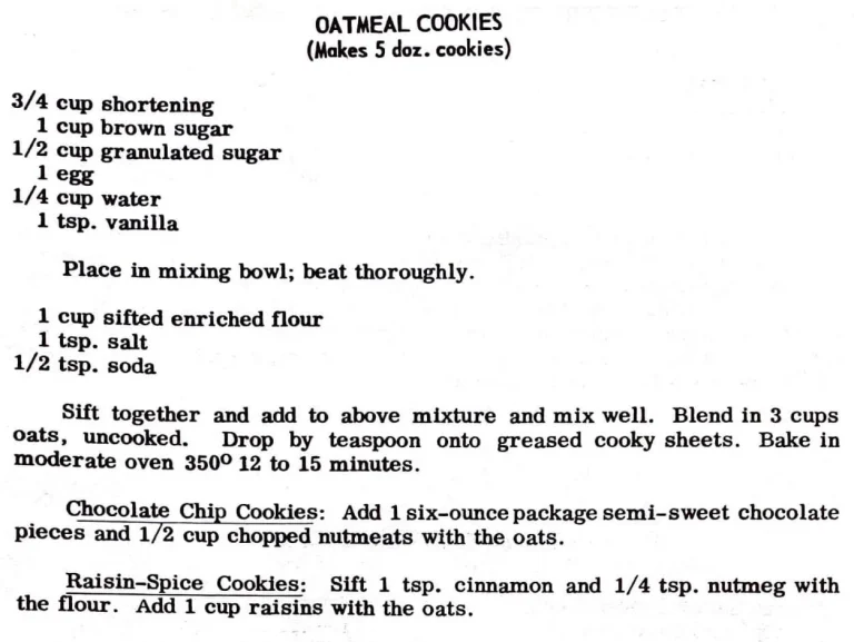 Oatmeal Cookies