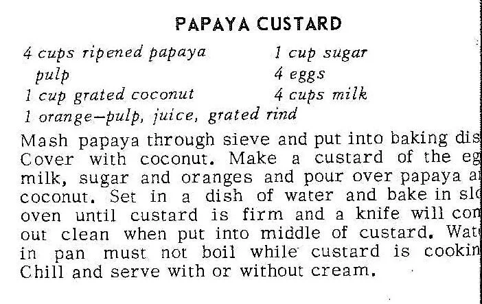 Papaya Custard