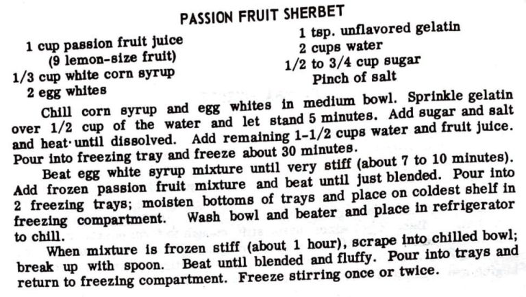 Passion Fruit Sherbet