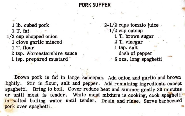 Pork Supper