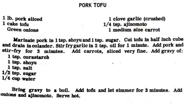 Pork Tofu