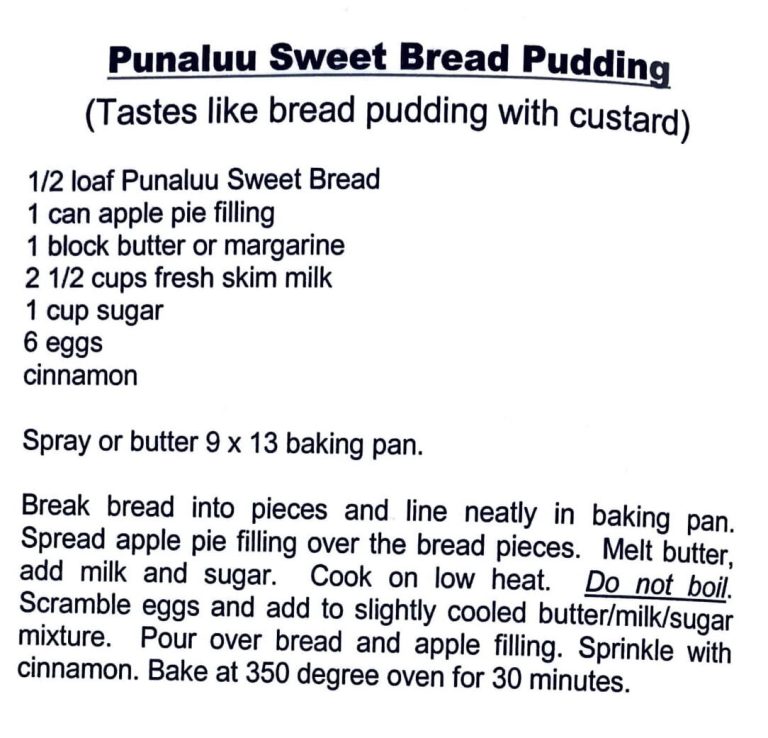 Punaluu Sweet Bread Pudding