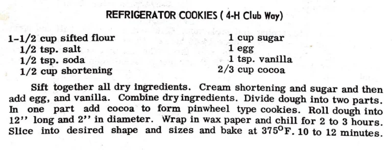 Refrigerator Cookies (4-H Club Way)