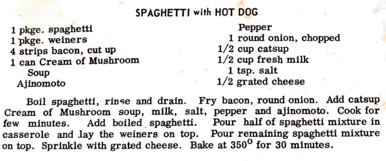 Spaghetti With Hot Dog