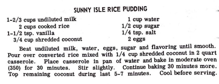 Sunny Isle Rice Pudding