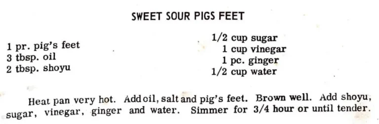 Sweet Sour Pigs Feet