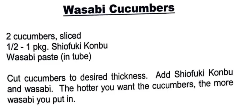 Wasabi Cucumbers