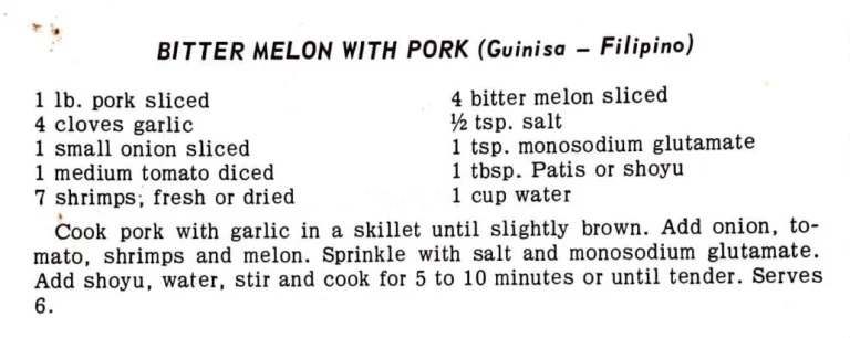 Bitter Melon With Pork (Guinisa – Filipino)