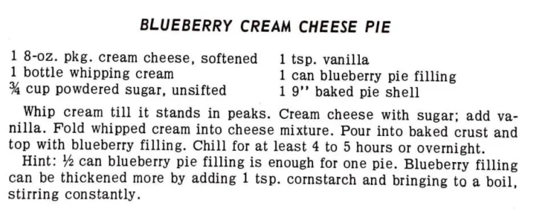 Blueberry Cream Cheese Pie #2