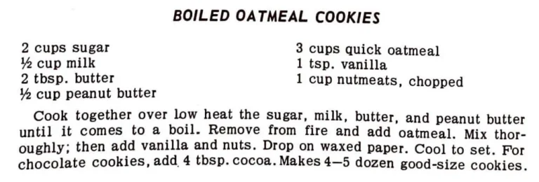 Boiled Oatmeal Cookies