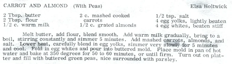 Carrot and Almond (With Peas)