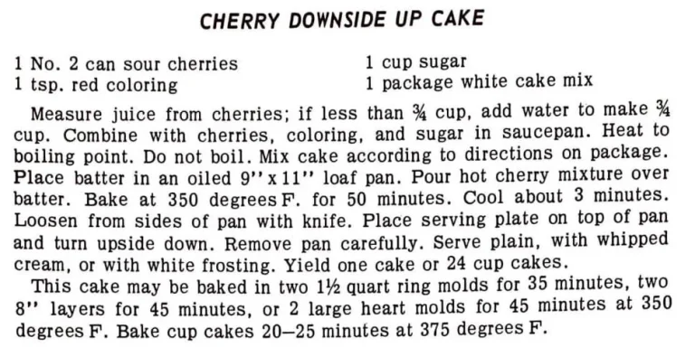 Cherry Downside Up Cake