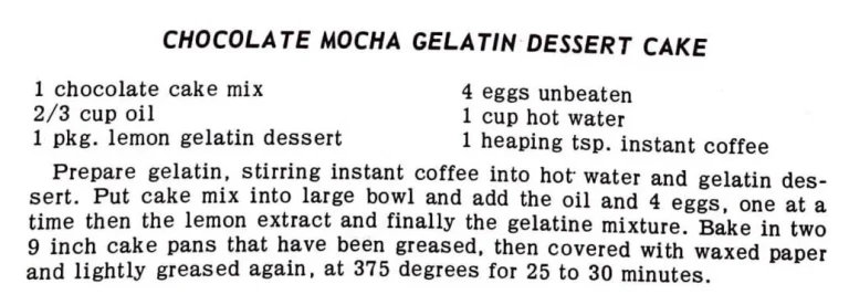 Chocolate Mocha Gelatin Dessert Cake