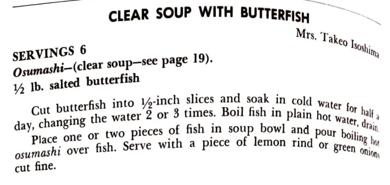 Clear Soup With Butterfish