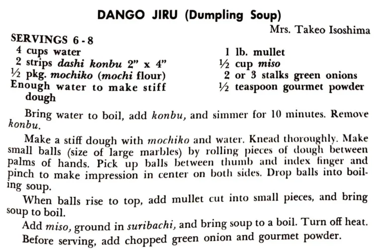 Dango Jiru (Dumpling Soup)